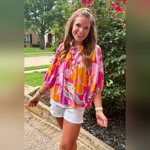 Oddi Blouse NWT Medium Pink Orange